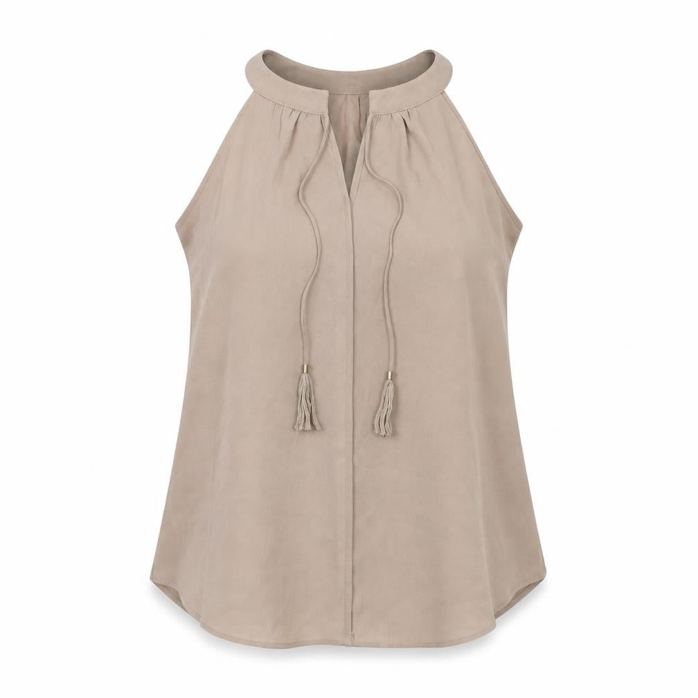 Womens UK Size M Rose + Olive Beige Basic T-Shirt