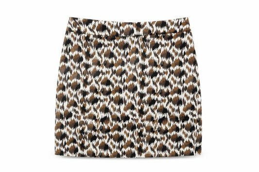 Valerie Bertinelli Womens White Geometric Cotton Mini Skirt Size 4 Zip