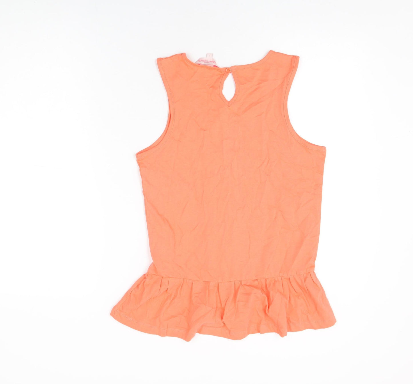 Board Angels Girls Orange Cotton Basic T-Shirt Size 13 Years Scoop Neck Pullover