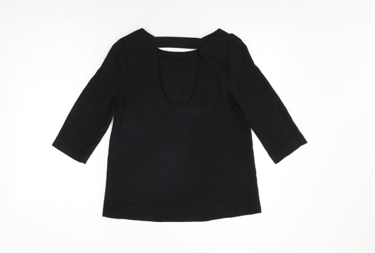 Womens UK Size 8 Topshop Black Basic Blouse
