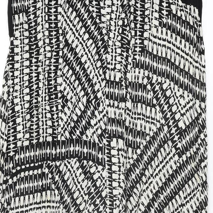 New Look Womens Black Geometric Viscose Maxi Size 10 Off the Shoulder Pullover