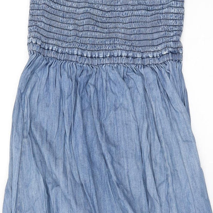 Mango Womens Blue Cotton Jumpsuit One-Piece Size M L19 in Pullover