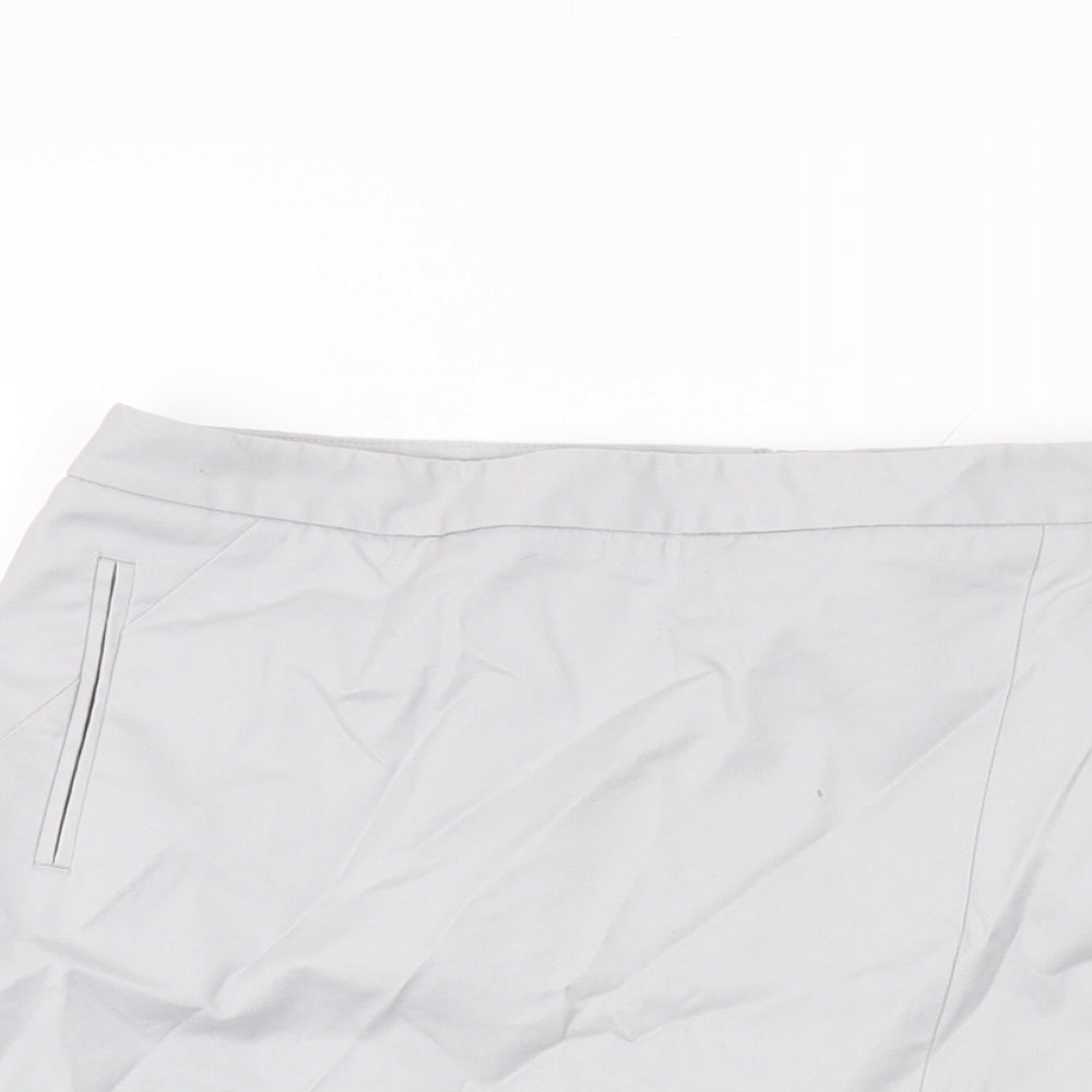 Autograph Womens Grey Cotton Straight & Pencil Skirt Size 14 Zip