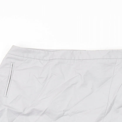 Autograph Womens Grey Cotton Straight & Pencil Skirt Size 14 Zip
