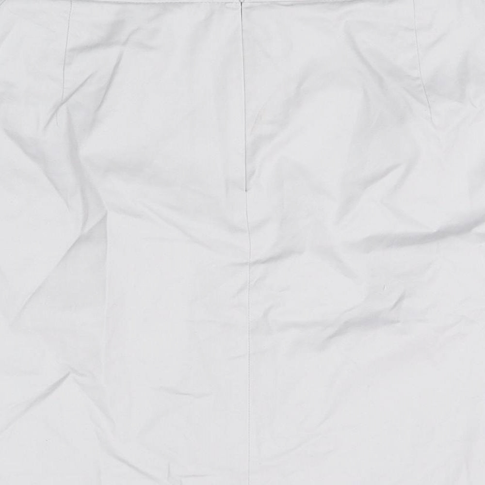 Autograph Womens Grey Cotton Straight & Pencil Skirt Size 14 Zip