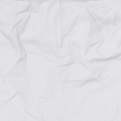 Autograph Womens Grey Cotton Straight & Pencil Skirt Size 14 Zip
