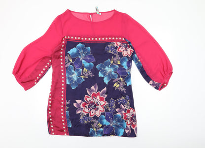 Womens UK Size 18 Amaryllis Pink Basic Blouse