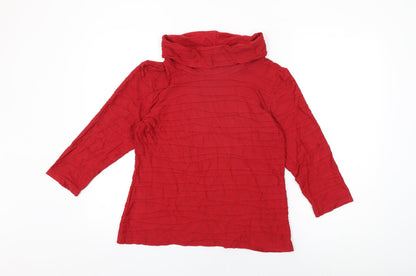 Womens UK Size 12 David Nieper Red Basic T-Shirt