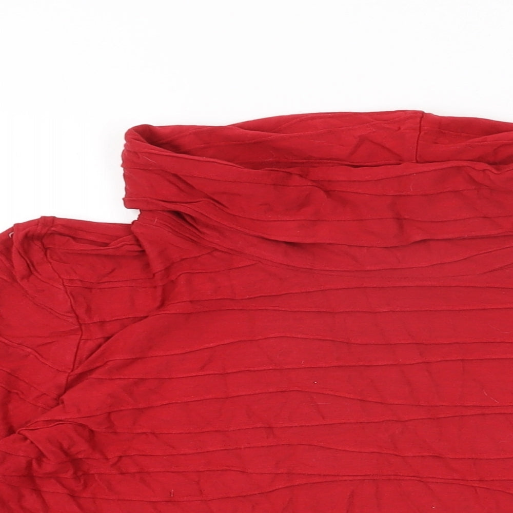 Womens UK Size 12 David Nieper Red Basic T-Shirt