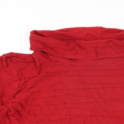 Womens UK Size 12 David Nieper Red Basic T-Shirt