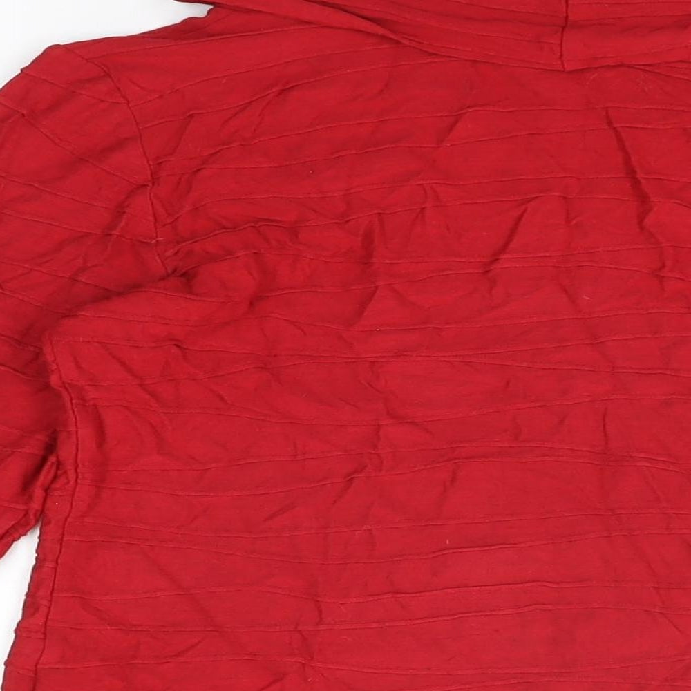 Womens UK Size 12 David Nieper Red Basic T-Shirt