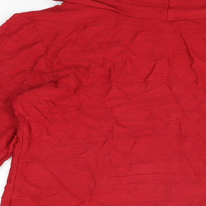 Womens UK Size 12 David Nieper Red Basic T-Shirt