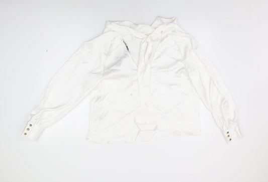Womens UK Size M Zara White Basic Blouse