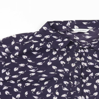 Womens UK Size 14 Marks and Spencer Blue Basic Button-Up