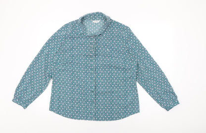 Womens UK Size 14 Marks and Spencer Blue Basic Button-Up