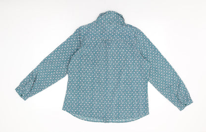 Womens UK Size 14 Marks and Spencer Blue Basic Button-Up