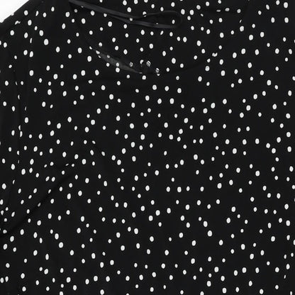 Debenhams Womens Black Polka Dot Polyester Shift Size 22 Round Neck Pullover