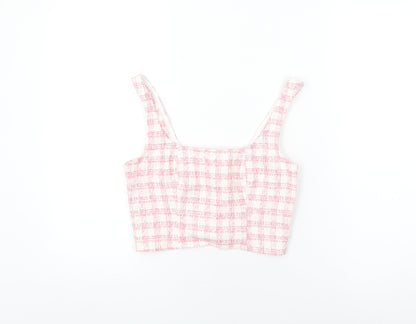 Womens UK Size 8 ASOS Pink Cropped T-Shirt