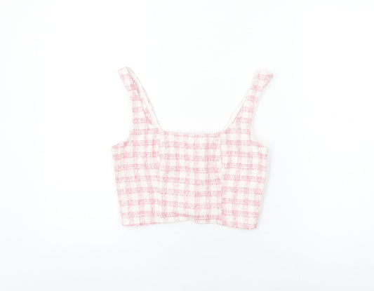 Womens UK Size 8 ASOS Pink Cropped T-Shirt