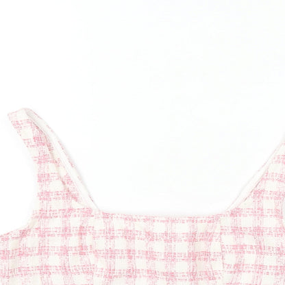 Womens UK Size 8 ASOS Pink Cropped T-Shirt