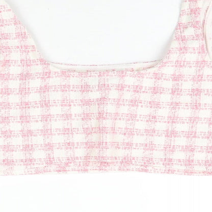 Womens UK Size 8 ASOS Pink Cropped T-Shirt