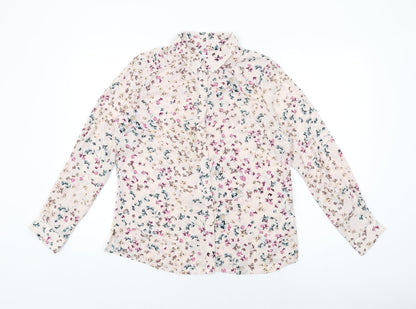 Womens UK Size 12 Marks and Spencer Pink Basic Button-Up