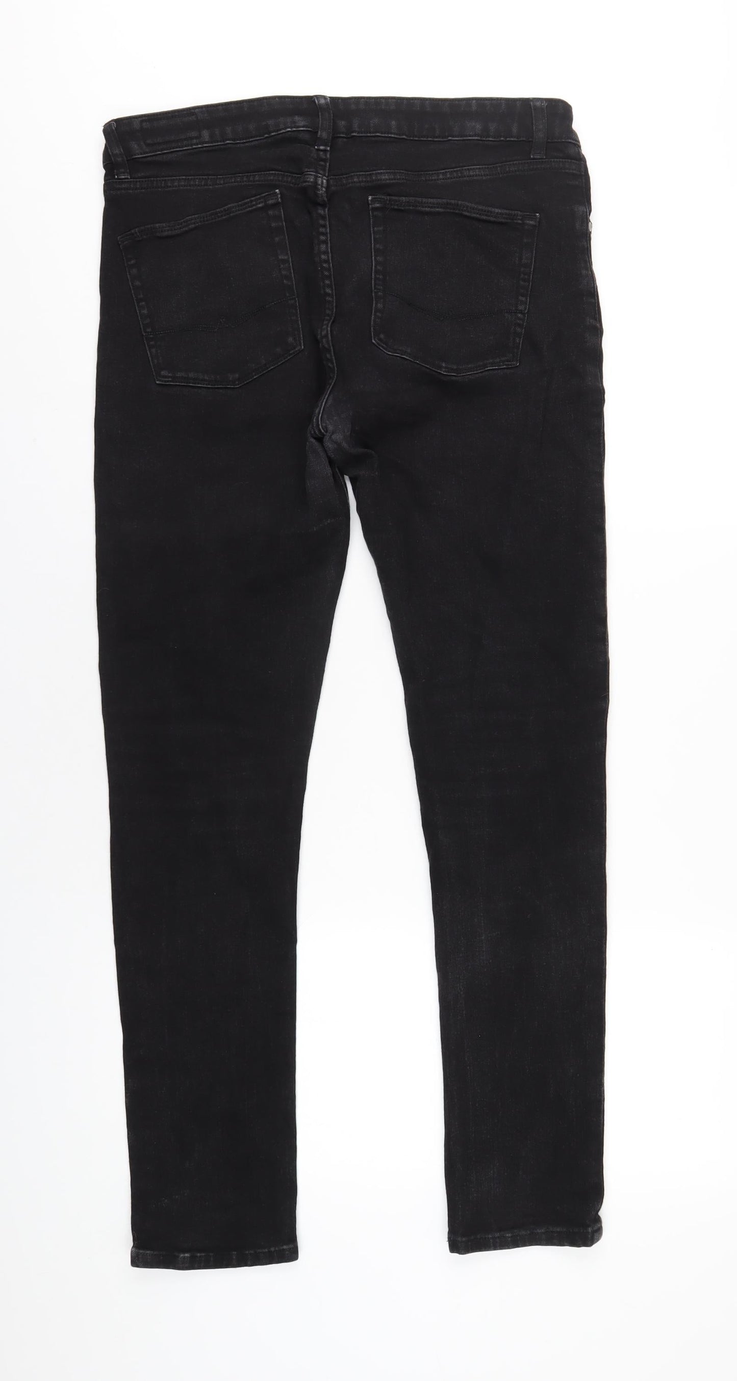 ASOS Mens Black Cotton Skinny Jeans Size 34 in L32 in Regular Zip