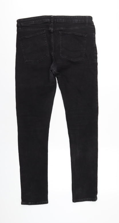 ASOS Mens Black Cotton Skinny Jeans Size 34 in L32 in Regular Zip