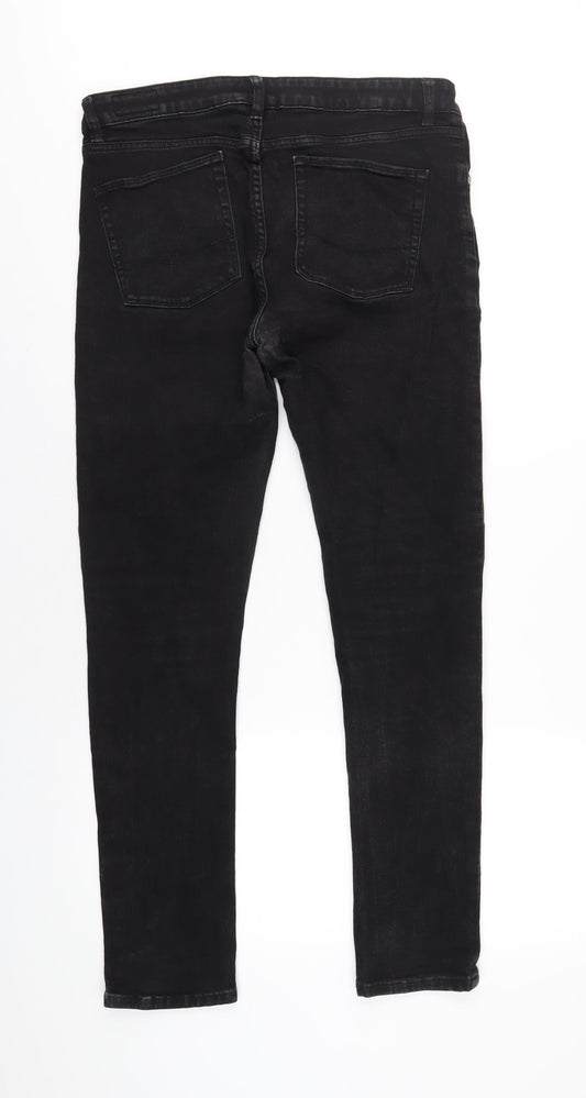 ASOS Mens Black Cotton Skinny Jeans Size 34 in L32 in Regular Zip