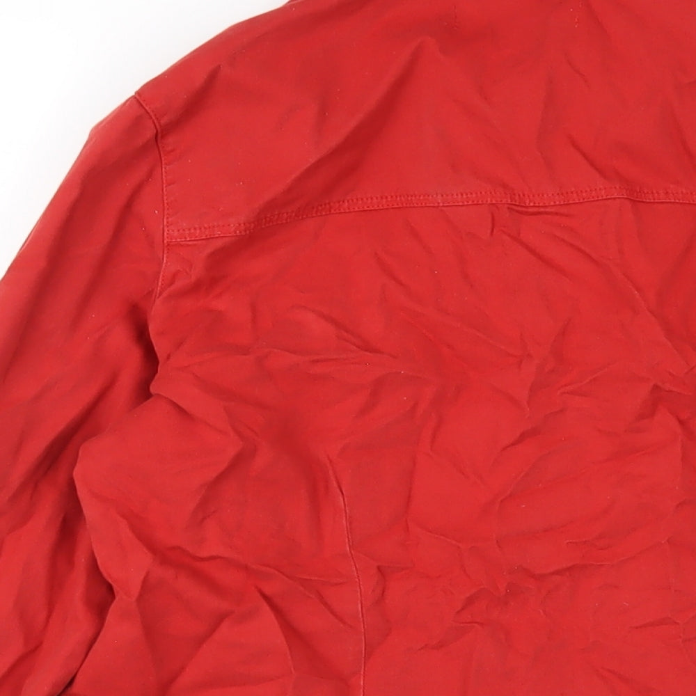 Womens UK Size 8 Sosandar Red Basic Button-Up