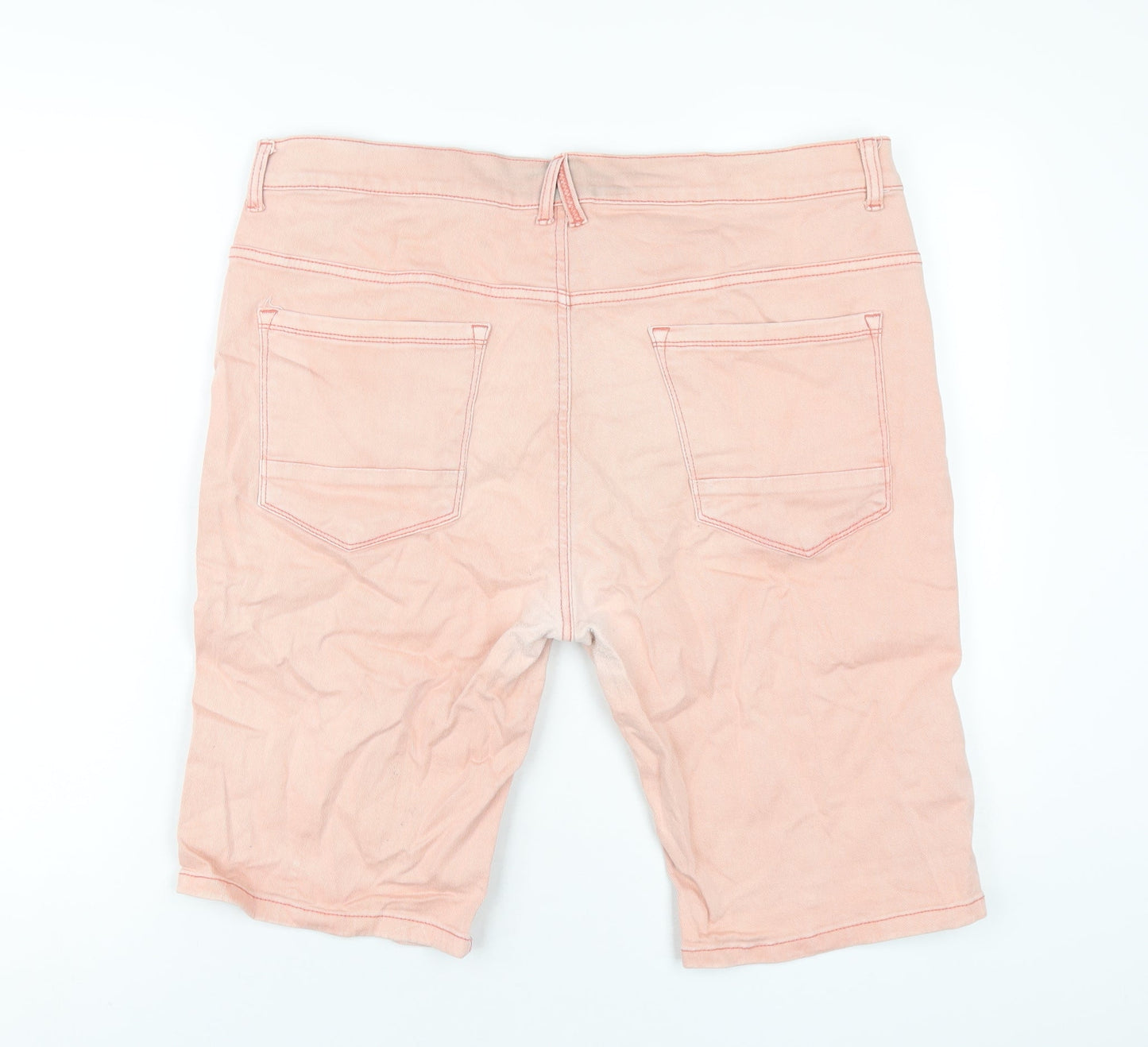 Denim & Co. Mens Pink Cotton Bermuda Shorts Size 38 in L11 in Regular Button