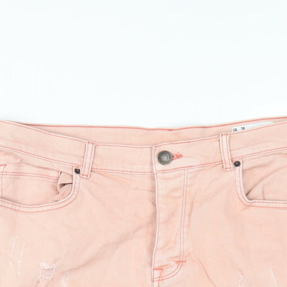 Denim & Co. Mens Pink Cotton Bermuda Shorts Size 38 in L11 in Regular Button