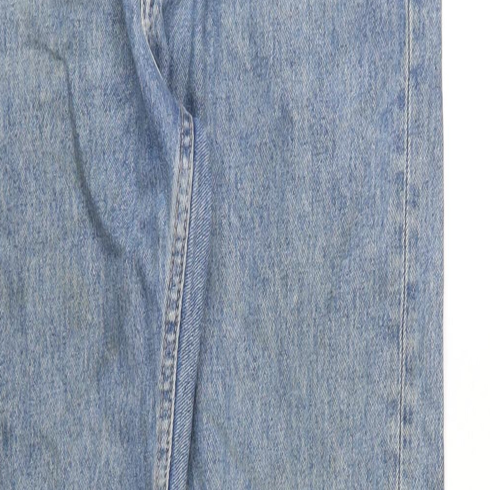 Weekday Mens Blue Cotton Straight Jeans Size 30 in L32 in Regular Button