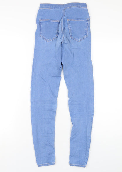 Topshop Womens Blue Cotton Skinny Jeans Size 25 in L32 in Regular Zip