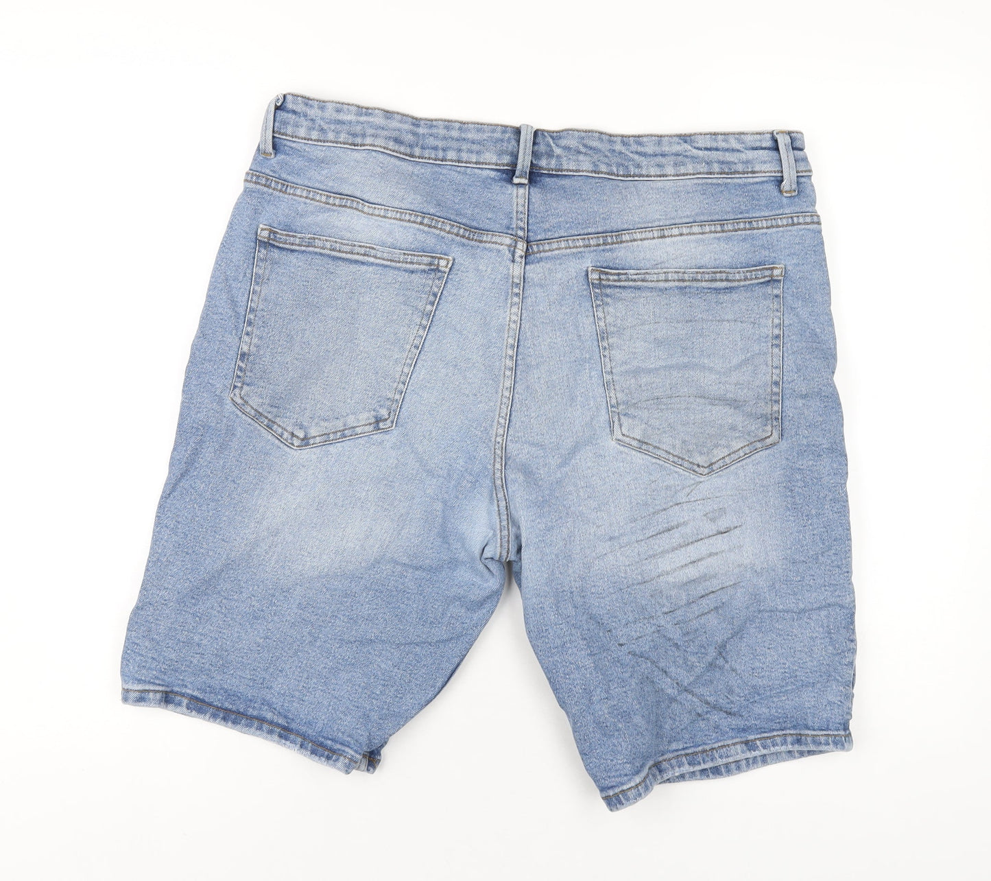 Denim & Co. Mens Blue Cotton Bermuda Shorts Size 38 in L11 in Regular Button