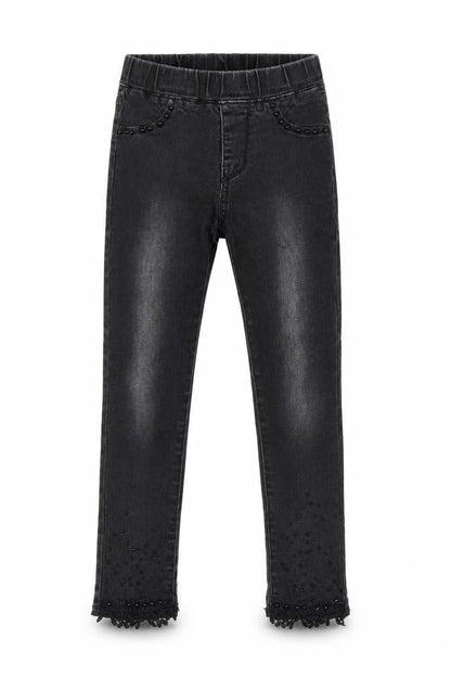 S&D Girls Grey Cotton Jegging Jeans Size 10 Years L20 in Regular Pullover