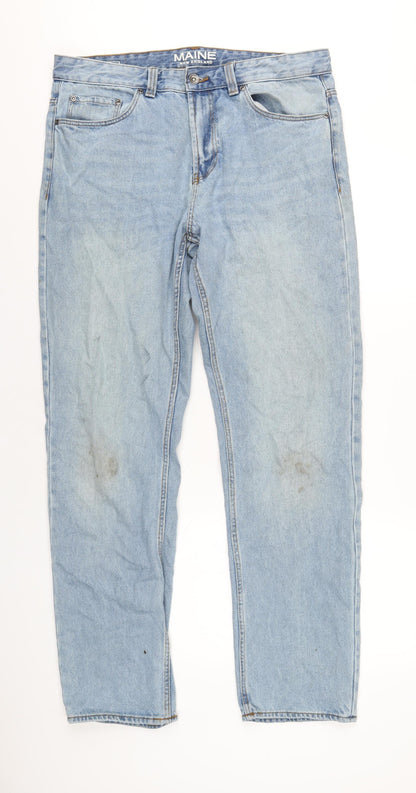 Maine Mens Blue Cotton Straight Jeans Size 36 in L33 in Regular Zip