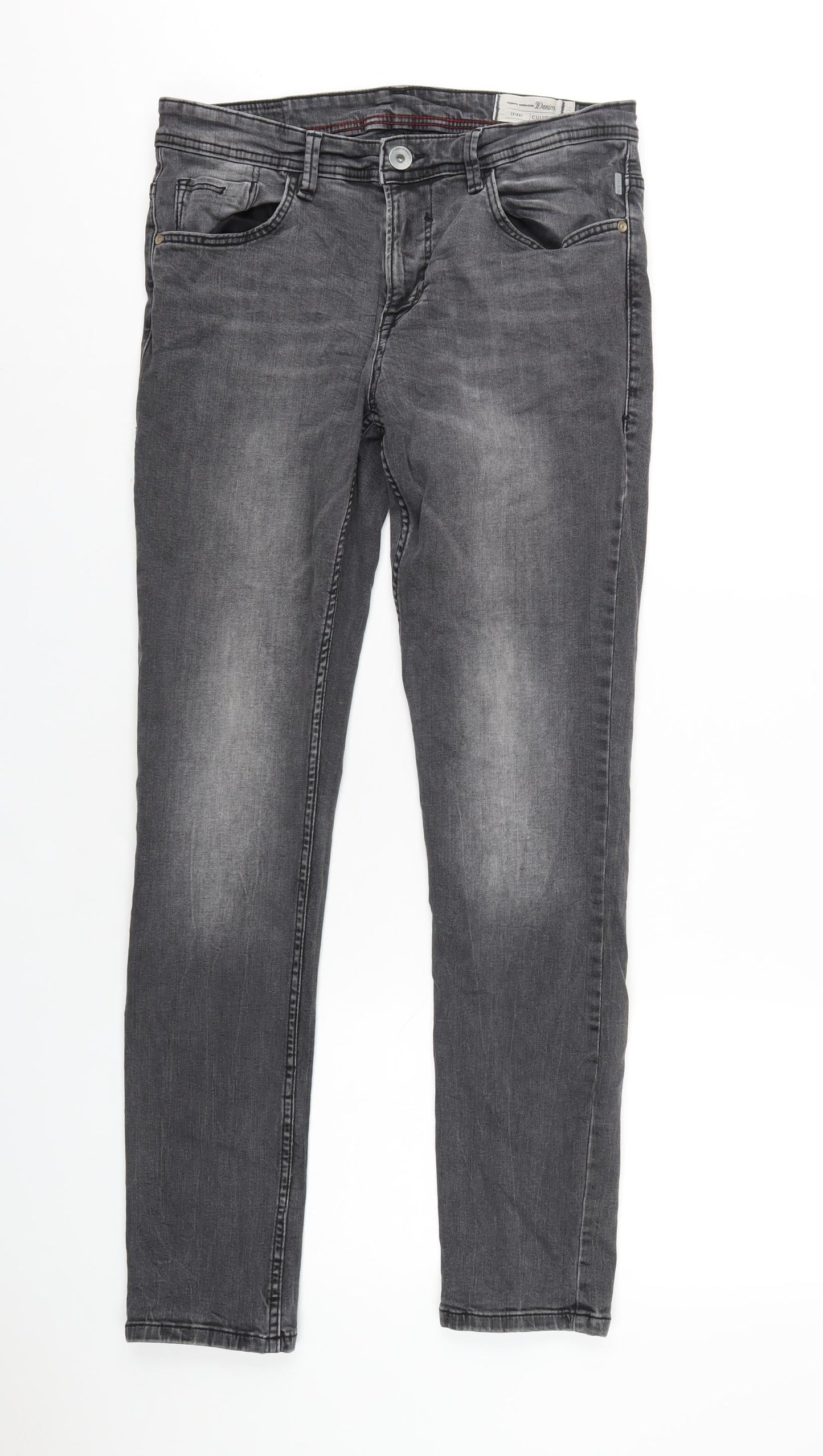 Mens UK Size 31 in TOM TAILOR Slim Fit Straight Grey Jeans