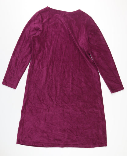 Cotton Traders Womens Purple Polyester A-Line Size 18 Round Neck Pullover