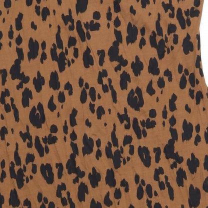 Marks and Spencer Womens Brown Geometric Viscose A-Line Size 24 Round Neck Pullover