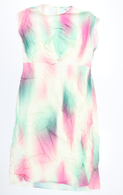 Autograph Womens Multicoloured Cupro A-Line Size 18 Round Neck Zip