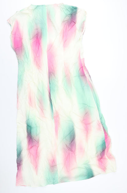 Autograph Womens Multicoloured Cupro A-Line Size 18 Round Neck Zip