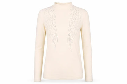 ASOS Womens Beige Polyester Bodycon Size M Mock Neck Pullover
