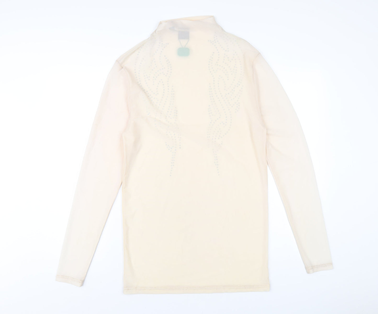 ASOS Womens Beige Polyester Bodycon Size M Mock Neck Pullover