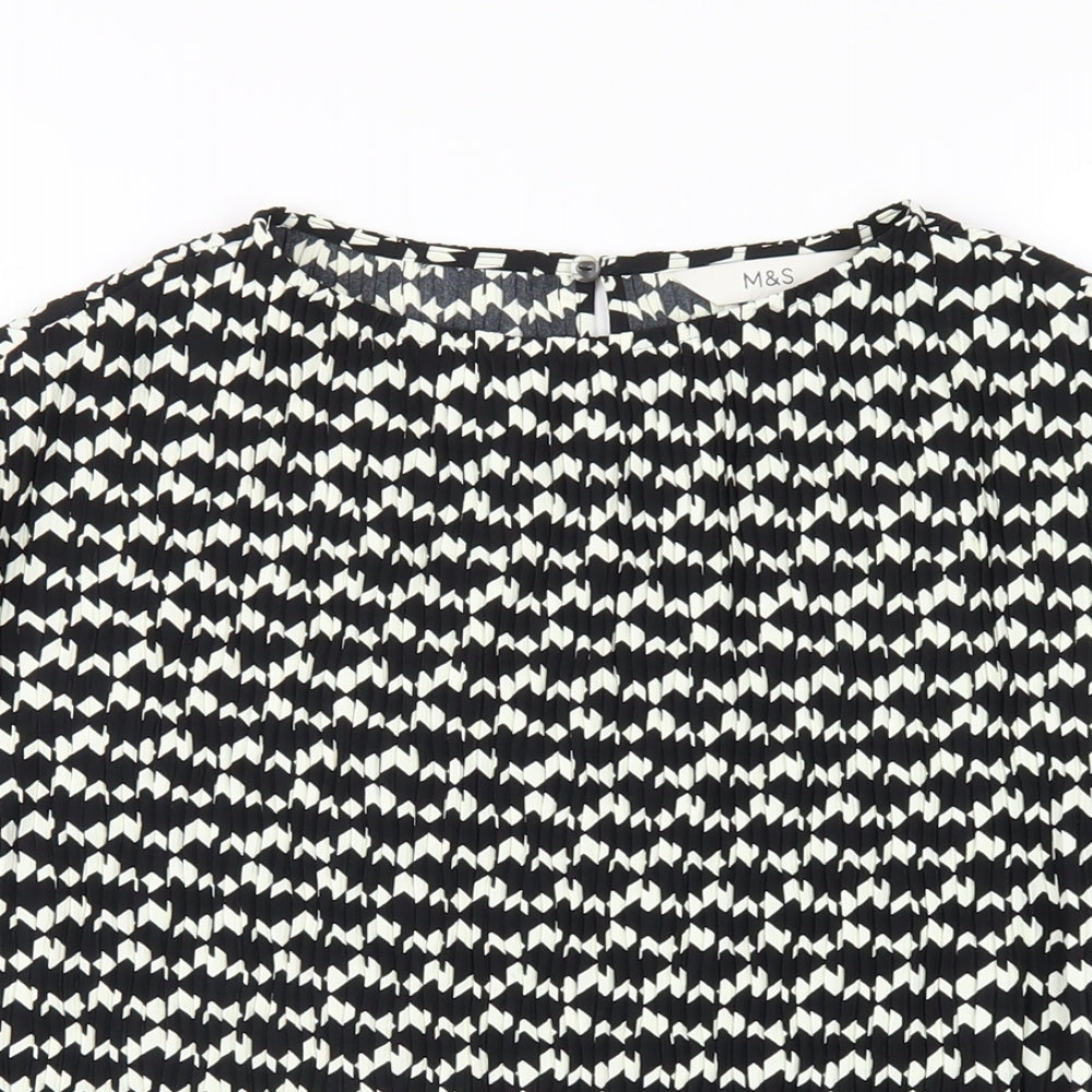 Womens UK Size 12 Marks and Spencer Black Basic T-Shirt