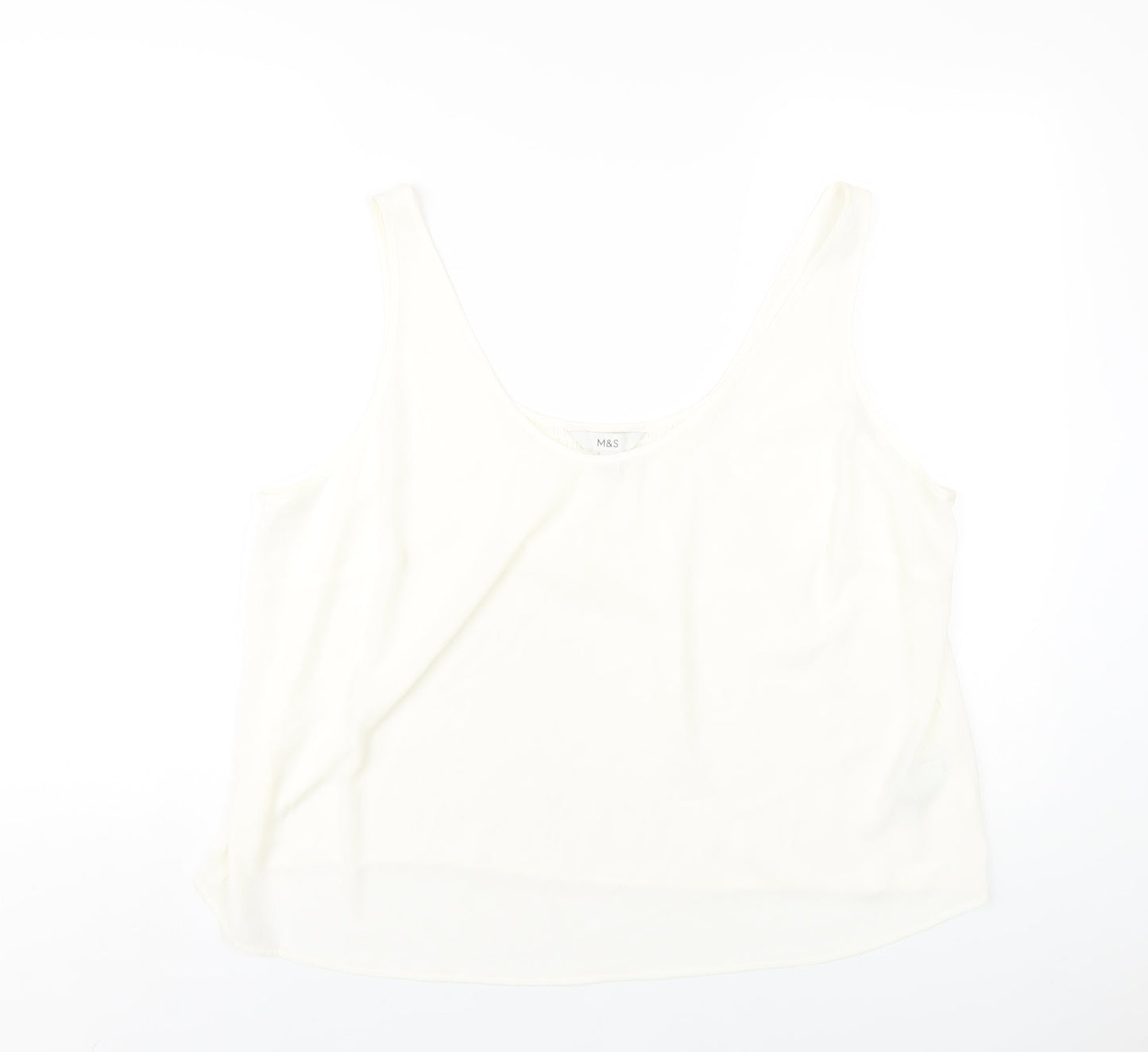 Womens UK Size 20 Marks and Spencer Ivory Basic Tank