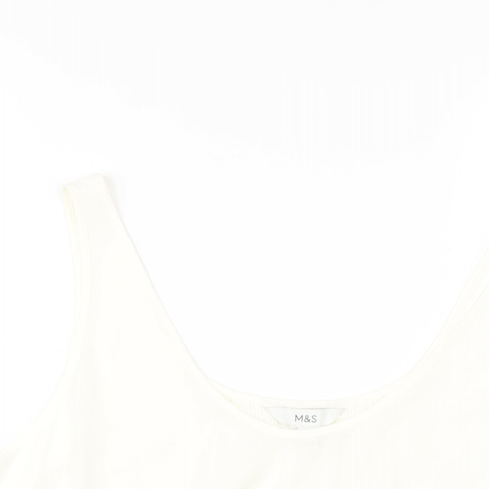 Womens UK Size 20 Marks and Spencer Ivory Basic Tank