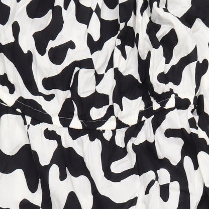 Marks and Spencer Womens Black Geometric Cotton A-Line Size 22 Off the Shoulder Pullover