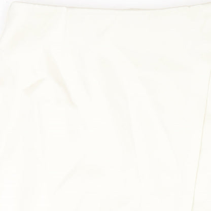 Marks and Spencer Womens Ivory Polyester A-Line Skirt Size 16 Zip