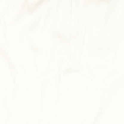 Marks and Spencer Womens Ivory Polyester A-Line Skirt Size 16 Zip